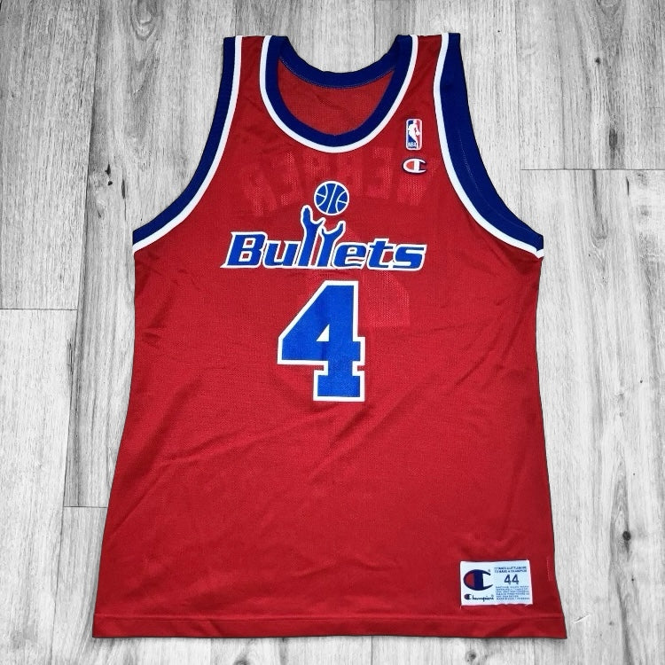 Chris Webber 1996 Washington Bullets Red Champion Jersey Large