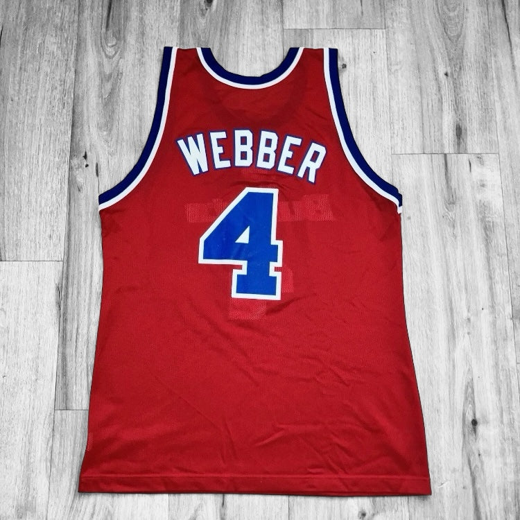 Chris Webber 1996 Washington Bullets Red Champion Jersey Large