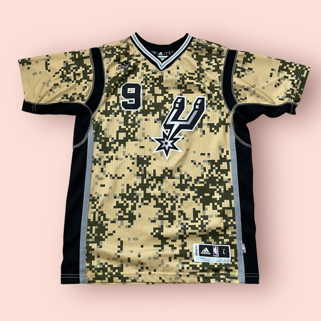 Tony Parker Kids San Antonio Spurs 2014 Camo Sleeve adidas Jersey Large