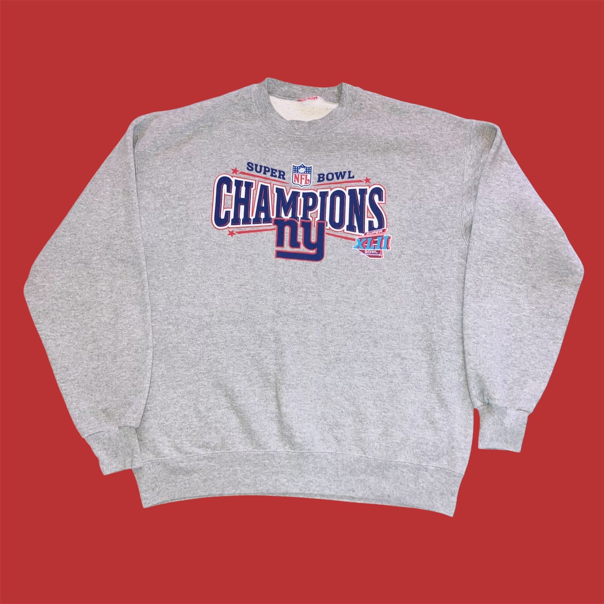 New York Giants Super Bowl XLII Champions Crewneck Sweater Large