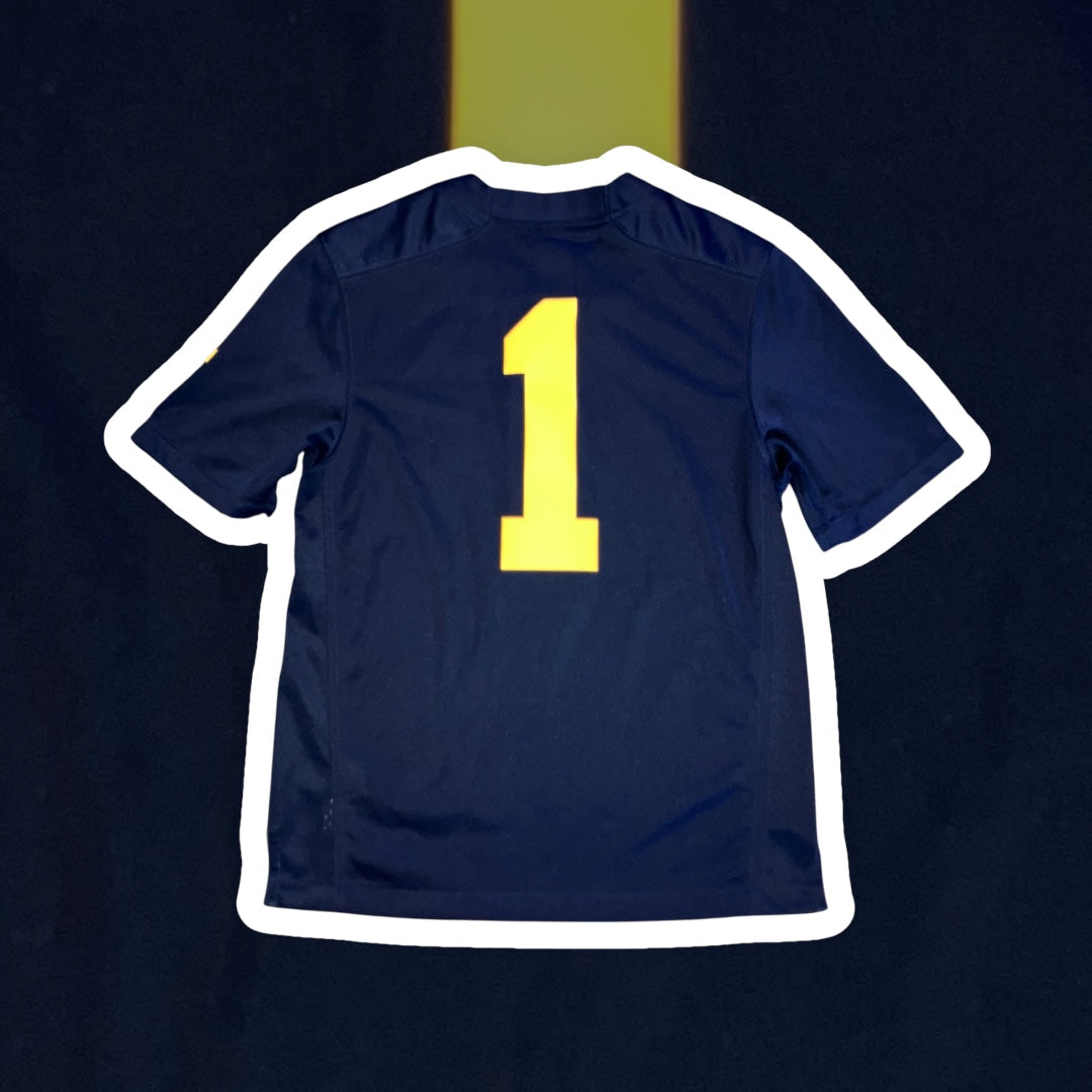 Michigan Wolverine #1 Nike Stitched Blue Jersey Medium