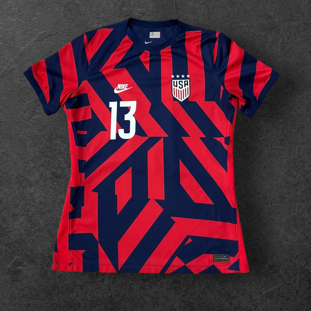 Alex Morgan 2021 USWNT US Soccer Away Nike Red Jersey Women Large