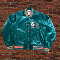 Miami Dolphins Chalkline Button Aqua Windbreaker Jacket Medium Spellout