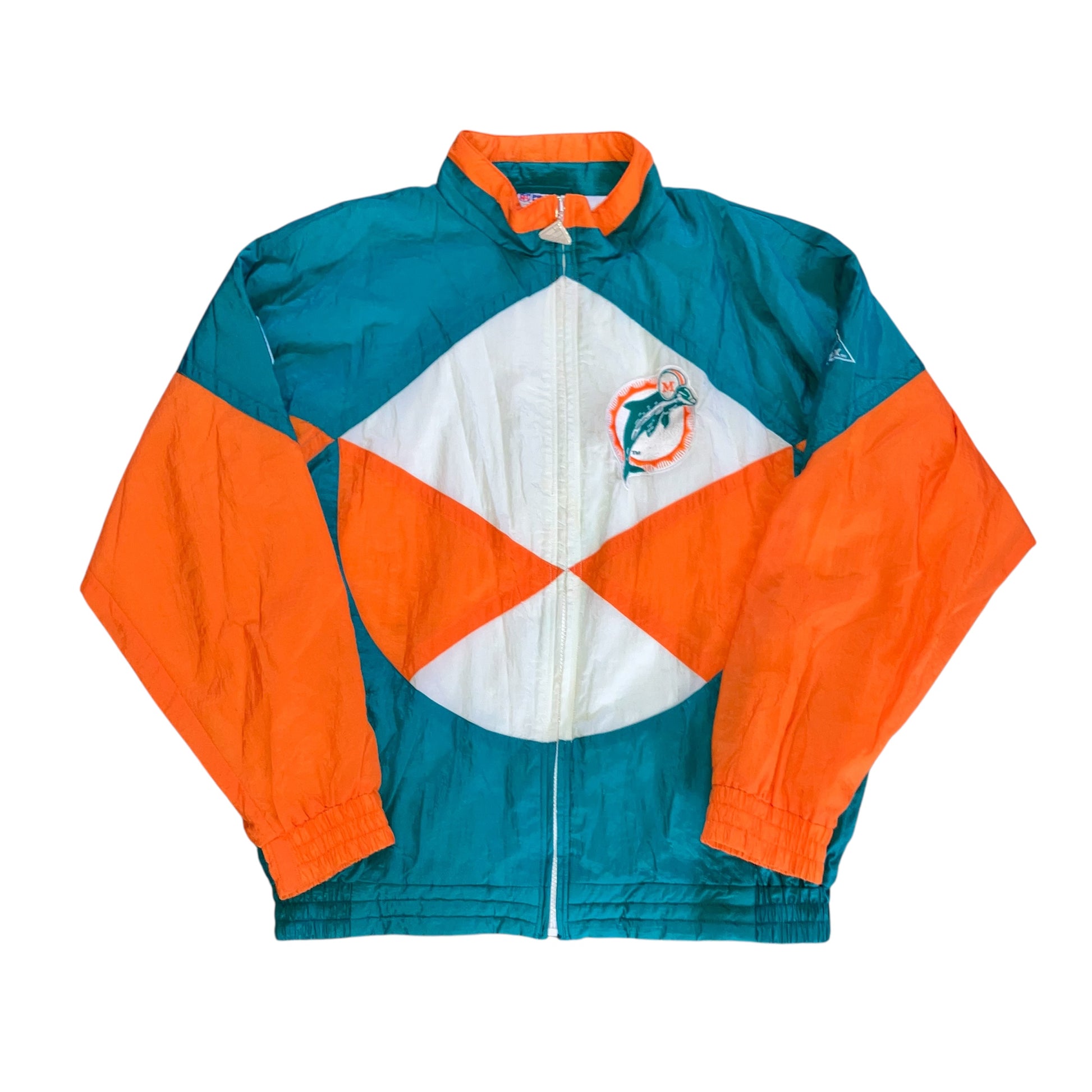 Miami Dolphins Apex Aqua Jacket Large Windbreaker