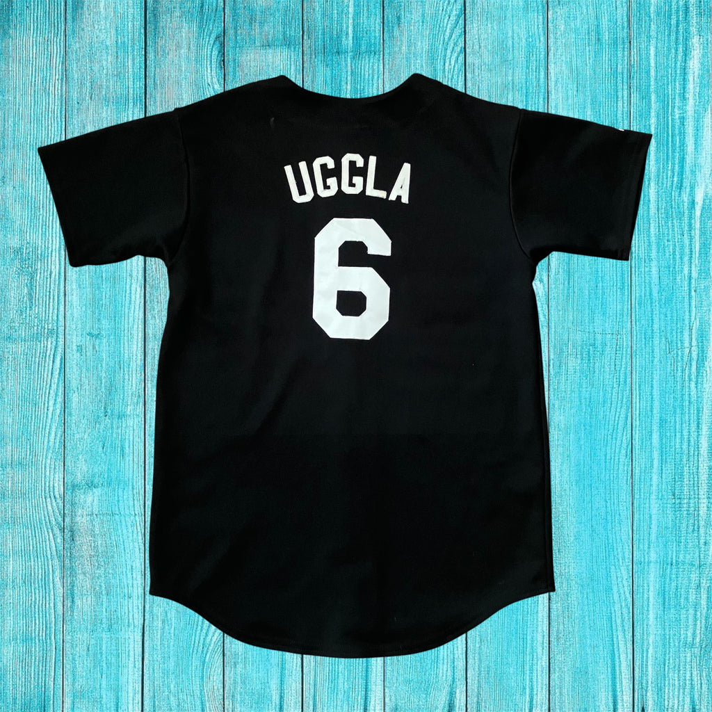 Kids Dan Uggla Florida Marlins Black Majestic Jersey Large