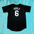 Kids Dan Uggla Florida Marlins Black Majestic Jersey Large