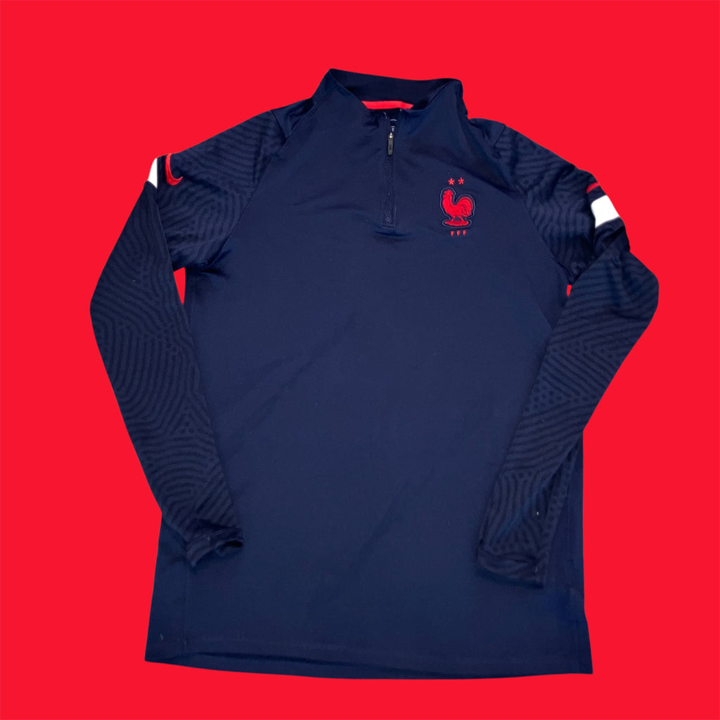 France 2021 Drill Warm-Up Pullover Blue Nike Large 1/4 Zip