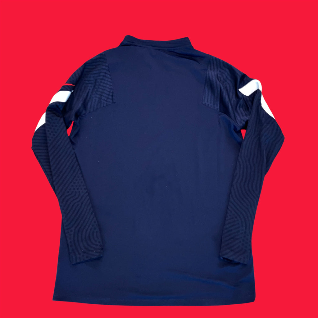 France 2021 Drill Warm-Up Pullover Blue Nike Large 1/4 Zip