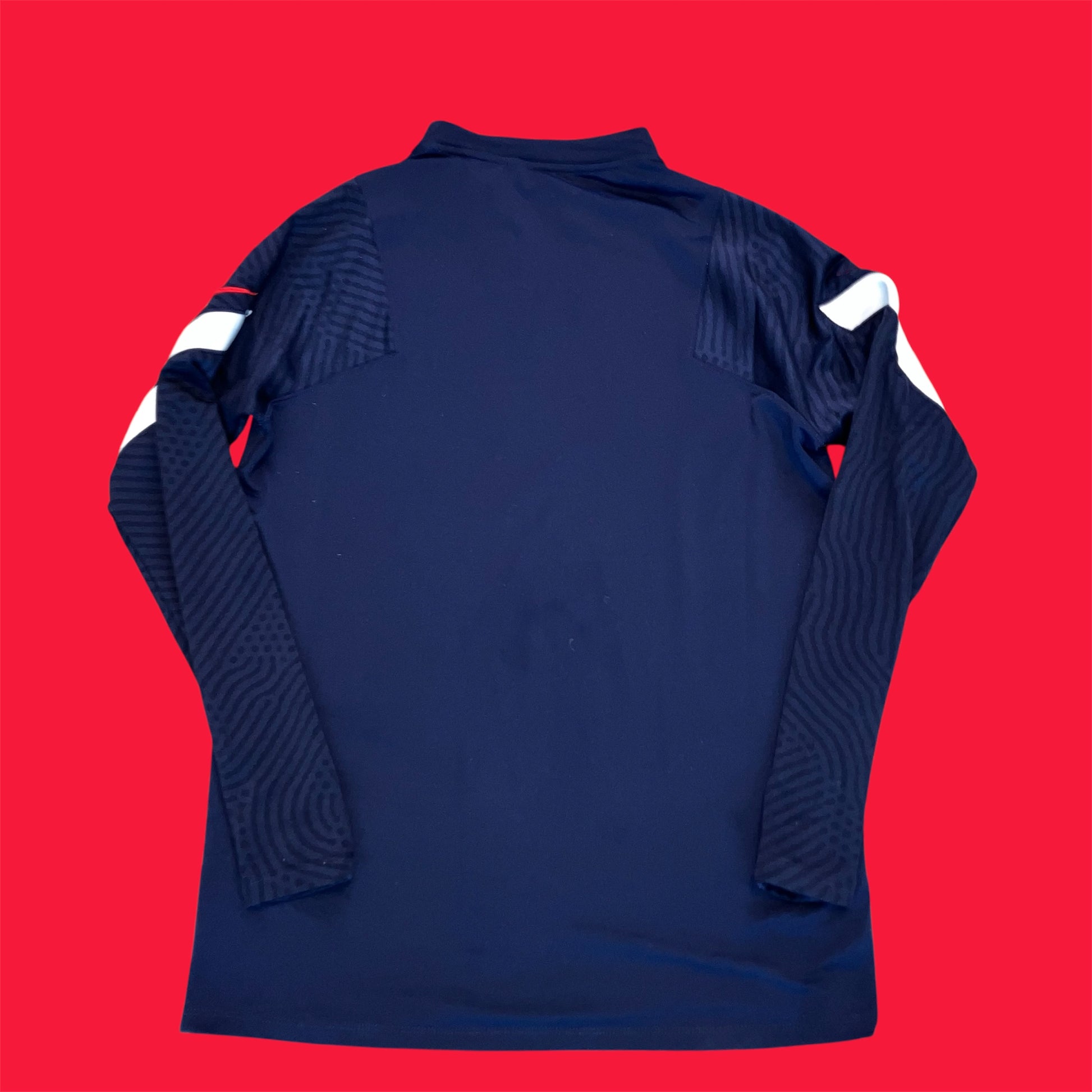 France 2021 Drill Warm-Up Pullover Blue Nike Large 1/4 Zip