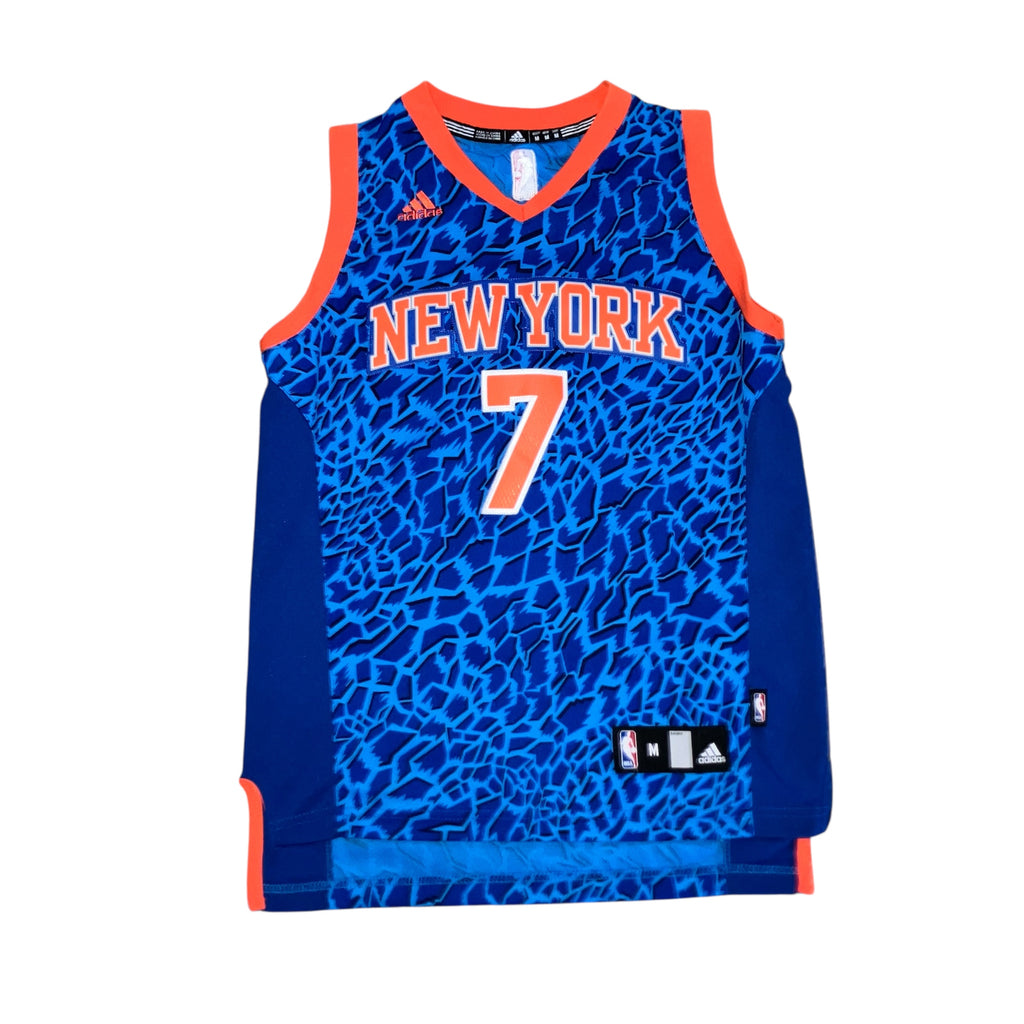 Kids Carmelo Anthony New York Knicks Blue Animal adidas Jersey Medium