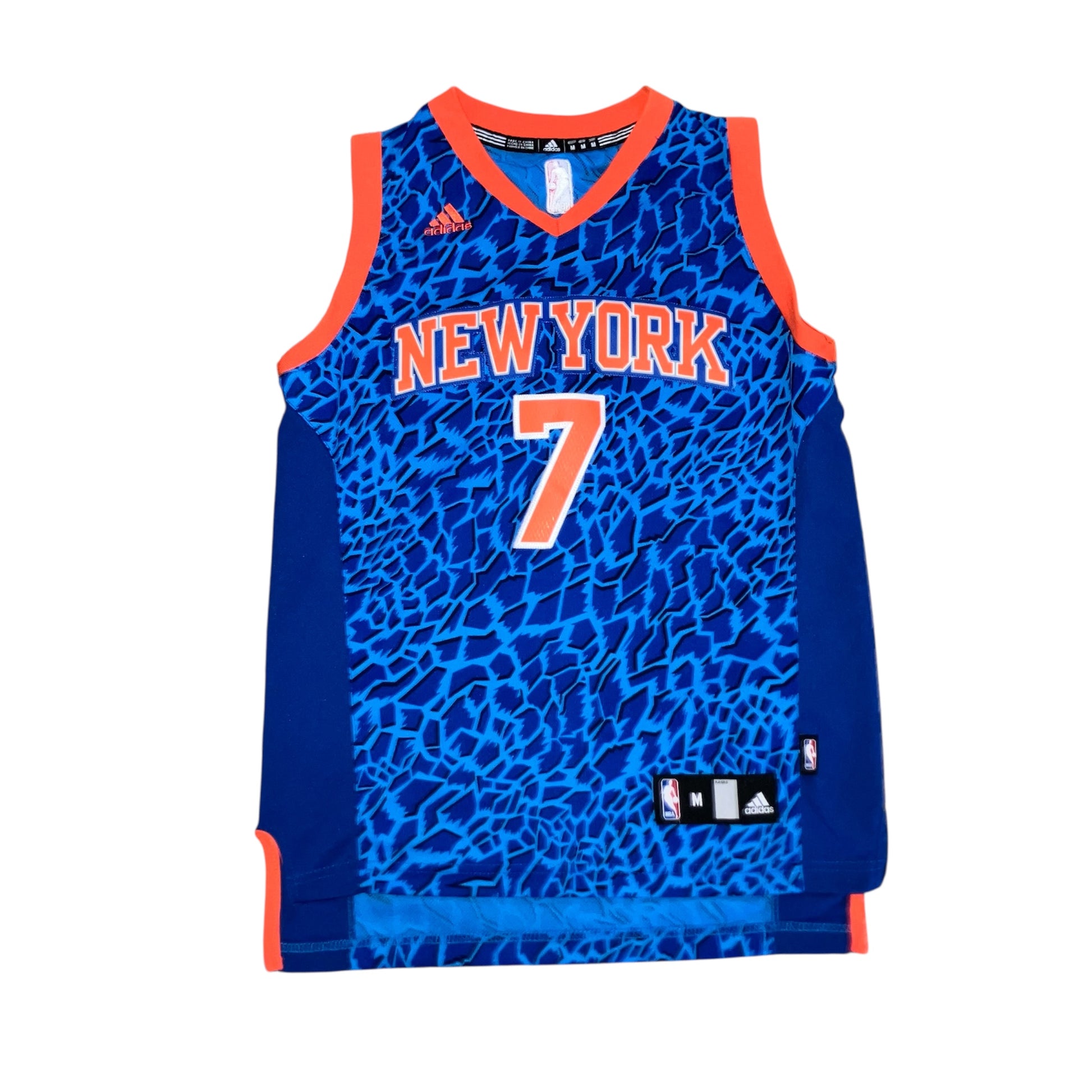 Kids Carmelo Anthony New York Knicks Blue Animal adidas Jersey Medium