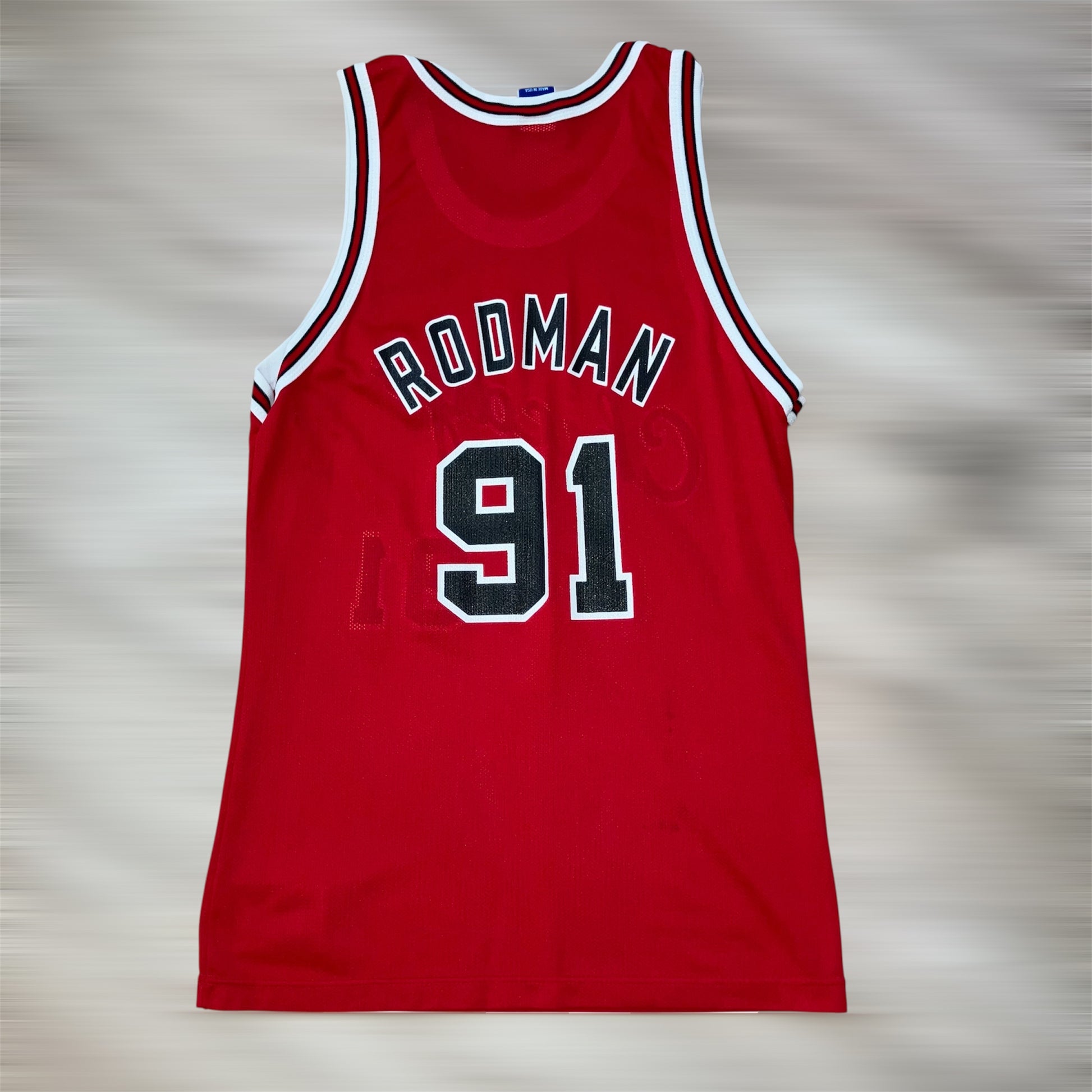 Dennis Rodman 50th Chicago Bulls Gold Logo Champion Jersey 40