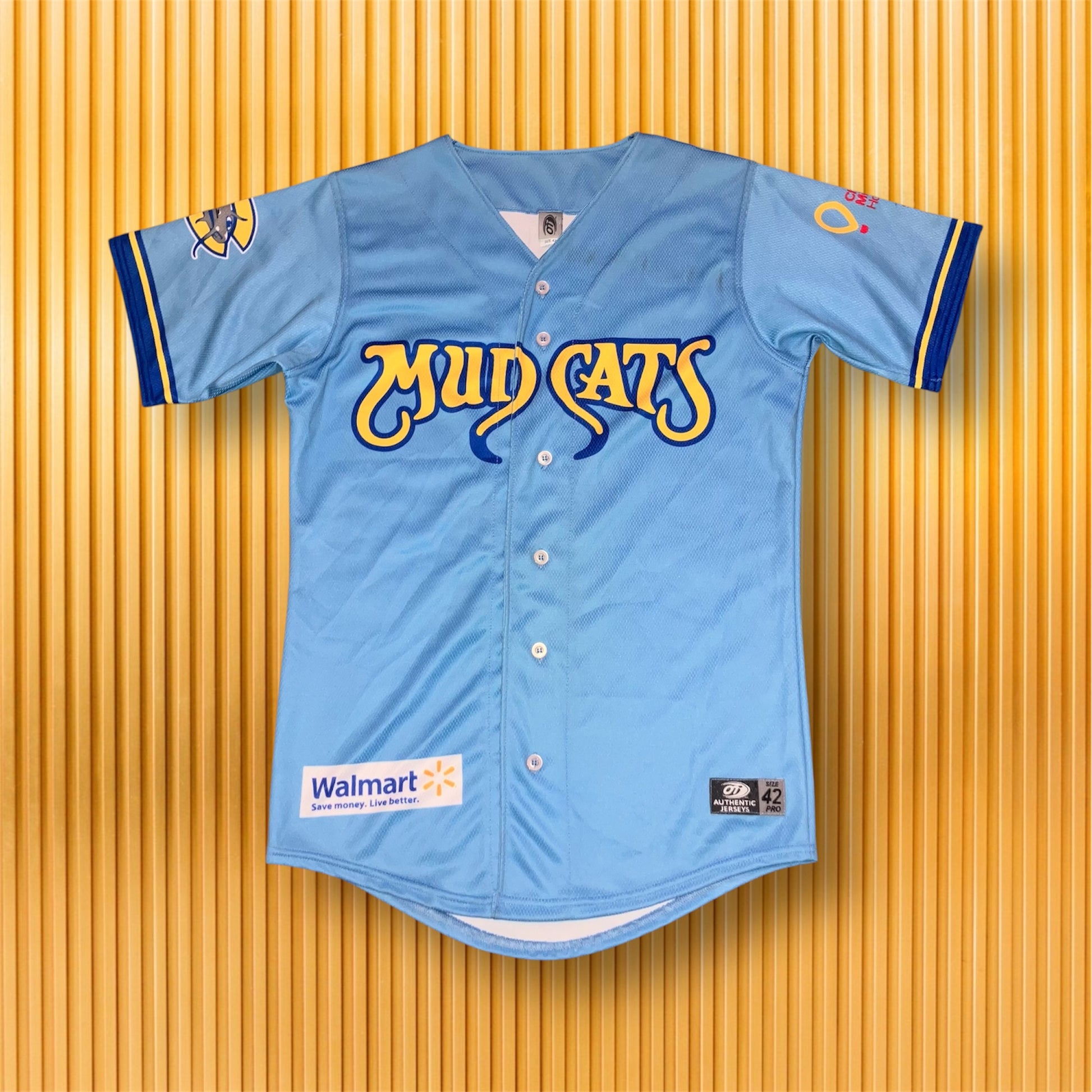 Carolina Mudcats 2018 Brewers Blue OT MiLB Jersey 42 #2