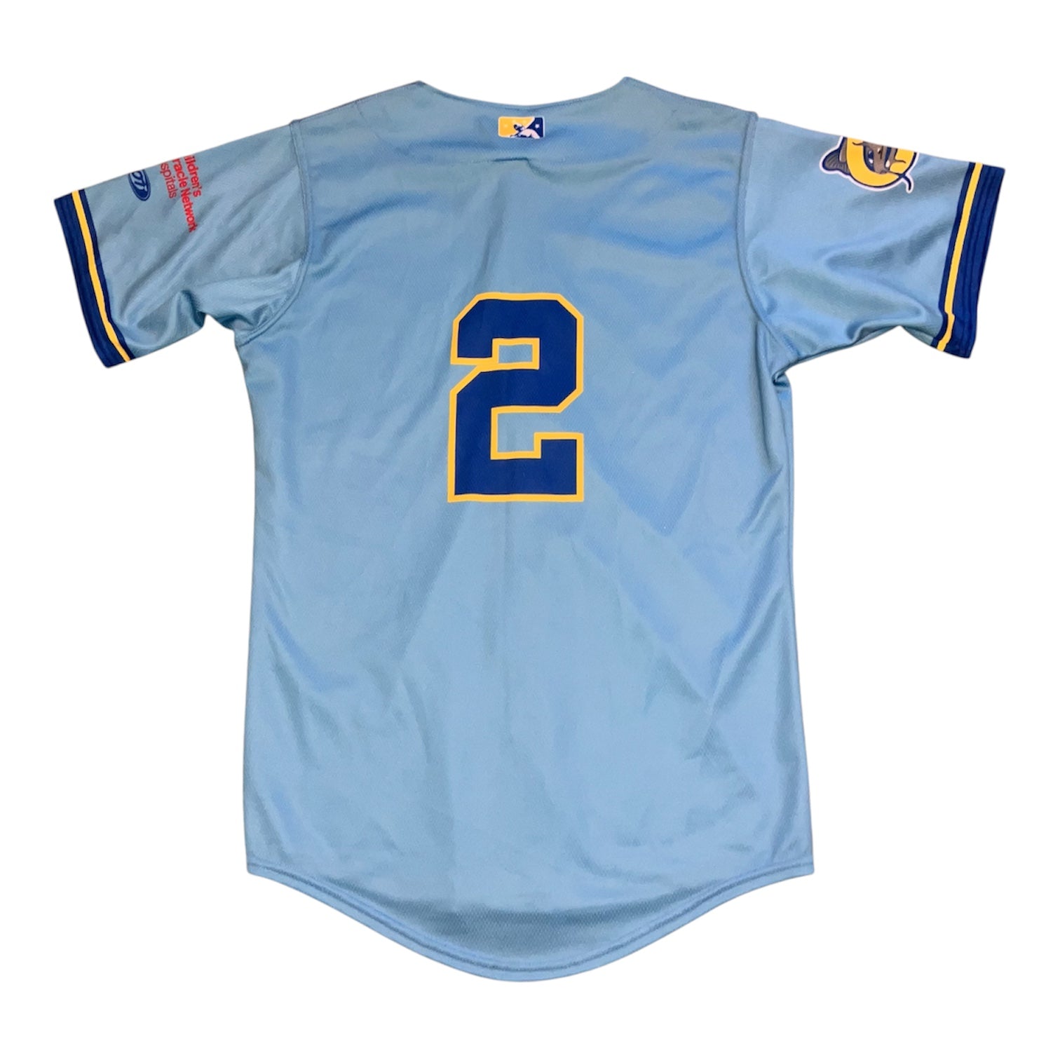 Carolina Mudcats 2018 Brewers Blue OT MiLB Jersey 42 #2