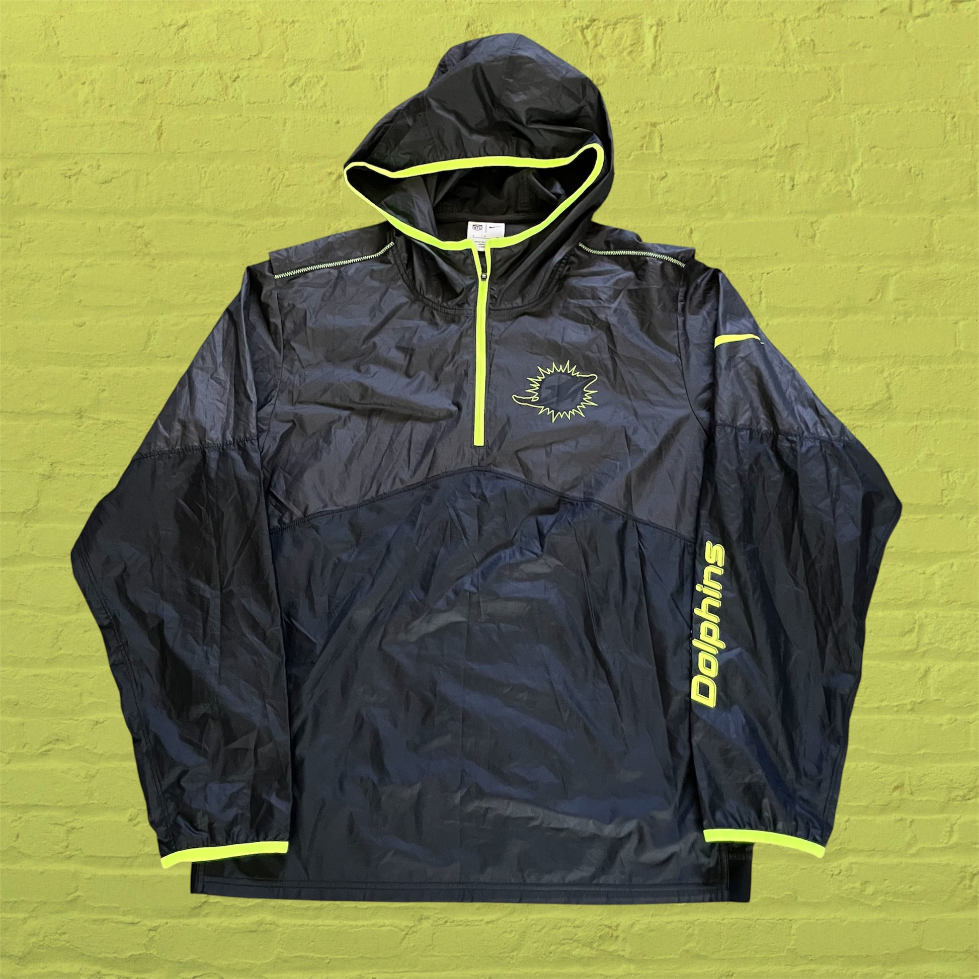 Miami Dolphins Black Nike Volt Windbreaker Jacket Small