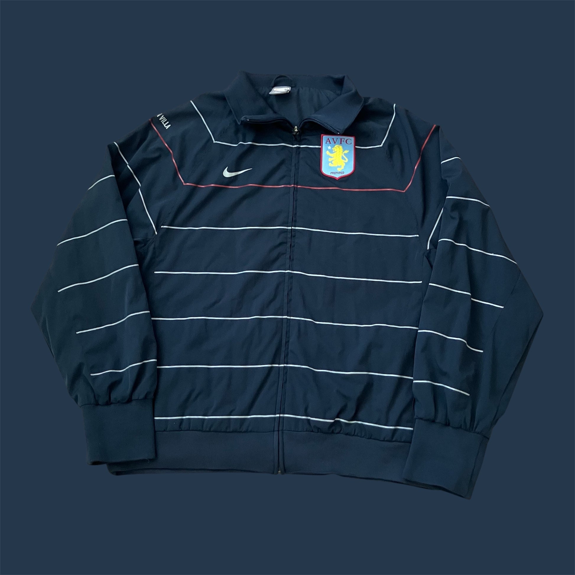 Aston Villa 2007 Pre-Game Navy Stripe Nike Jacket Medium
