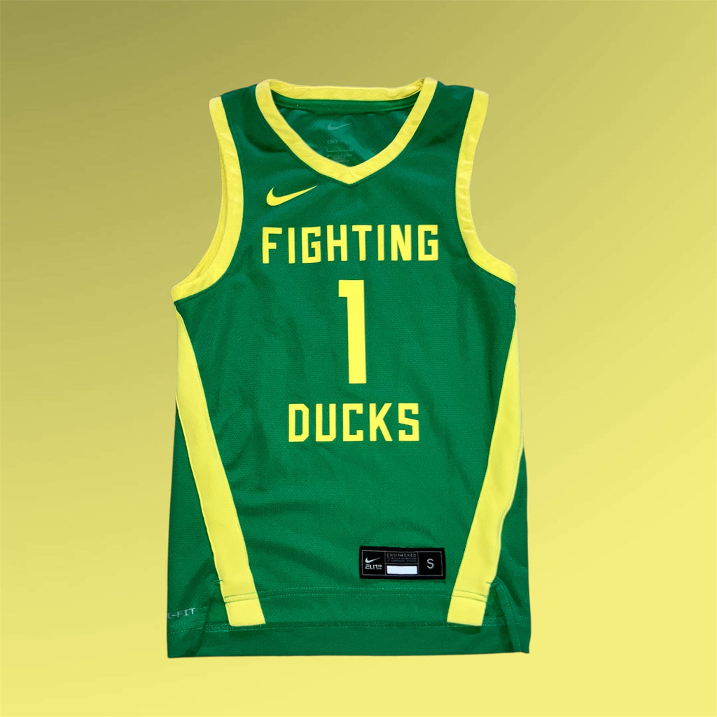 Oregon Ducks #1 Nike Kids Green Basketball Jersey Boys Small