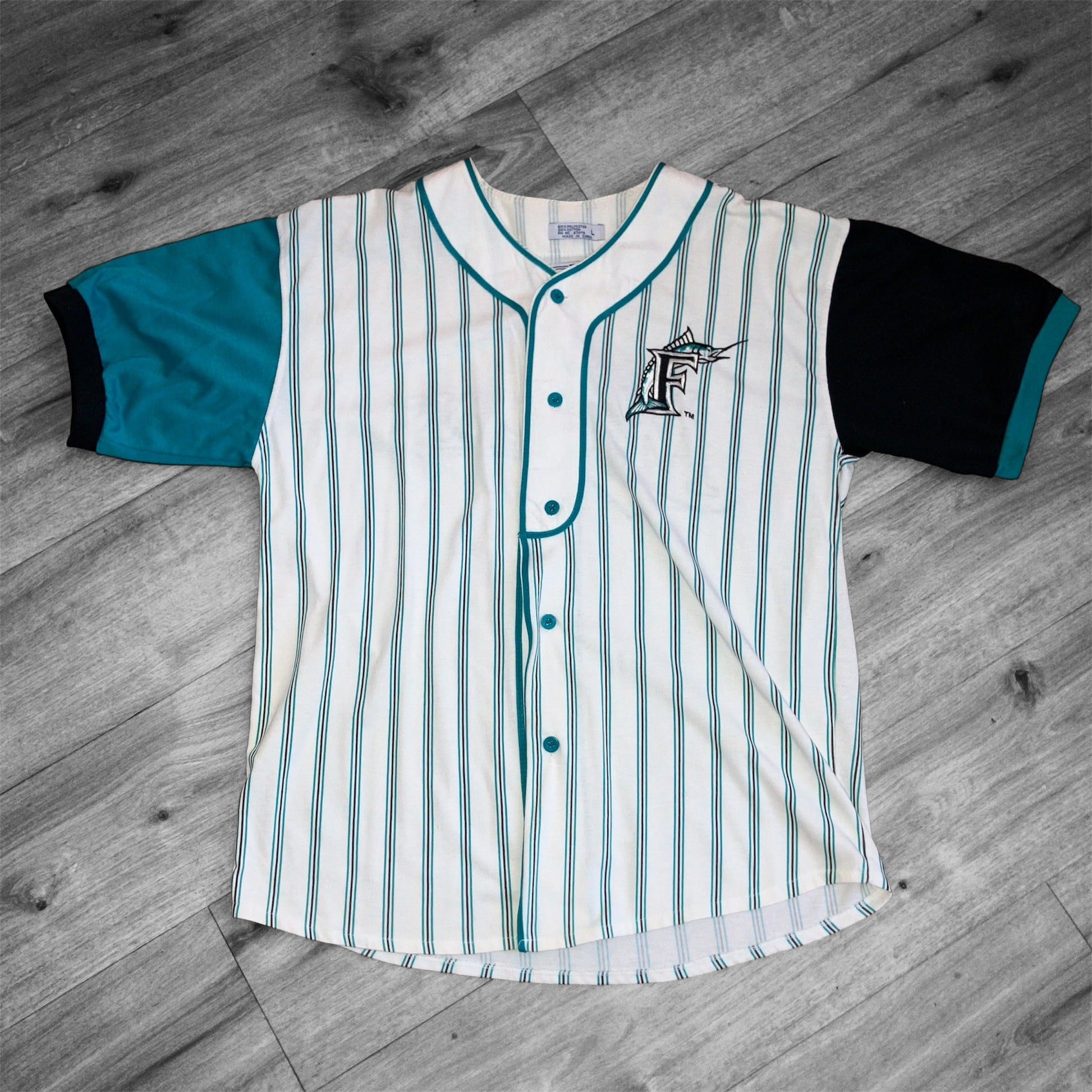 Florida Marlins Pinstripe Starter Jersey Large MARK