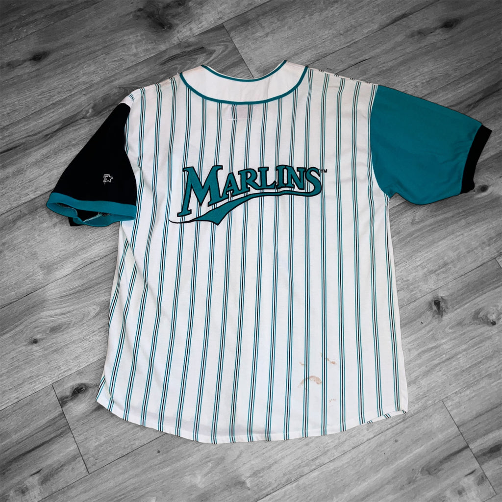 Florida Marlins Pinstripe Starter Jersey Large MARK