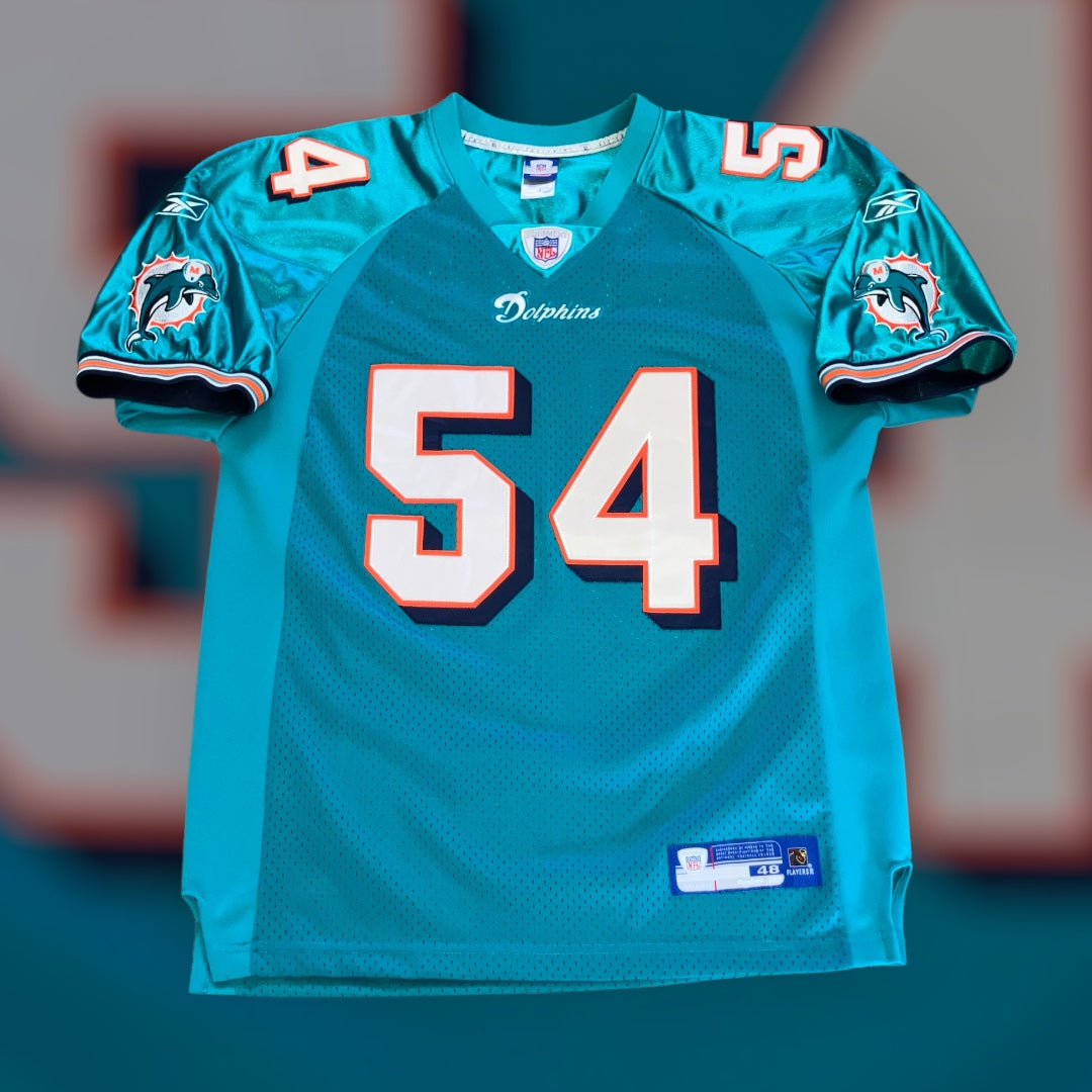 Zach Thomas Miami Dolphins Authentic Aqua Reebok Jersey 48