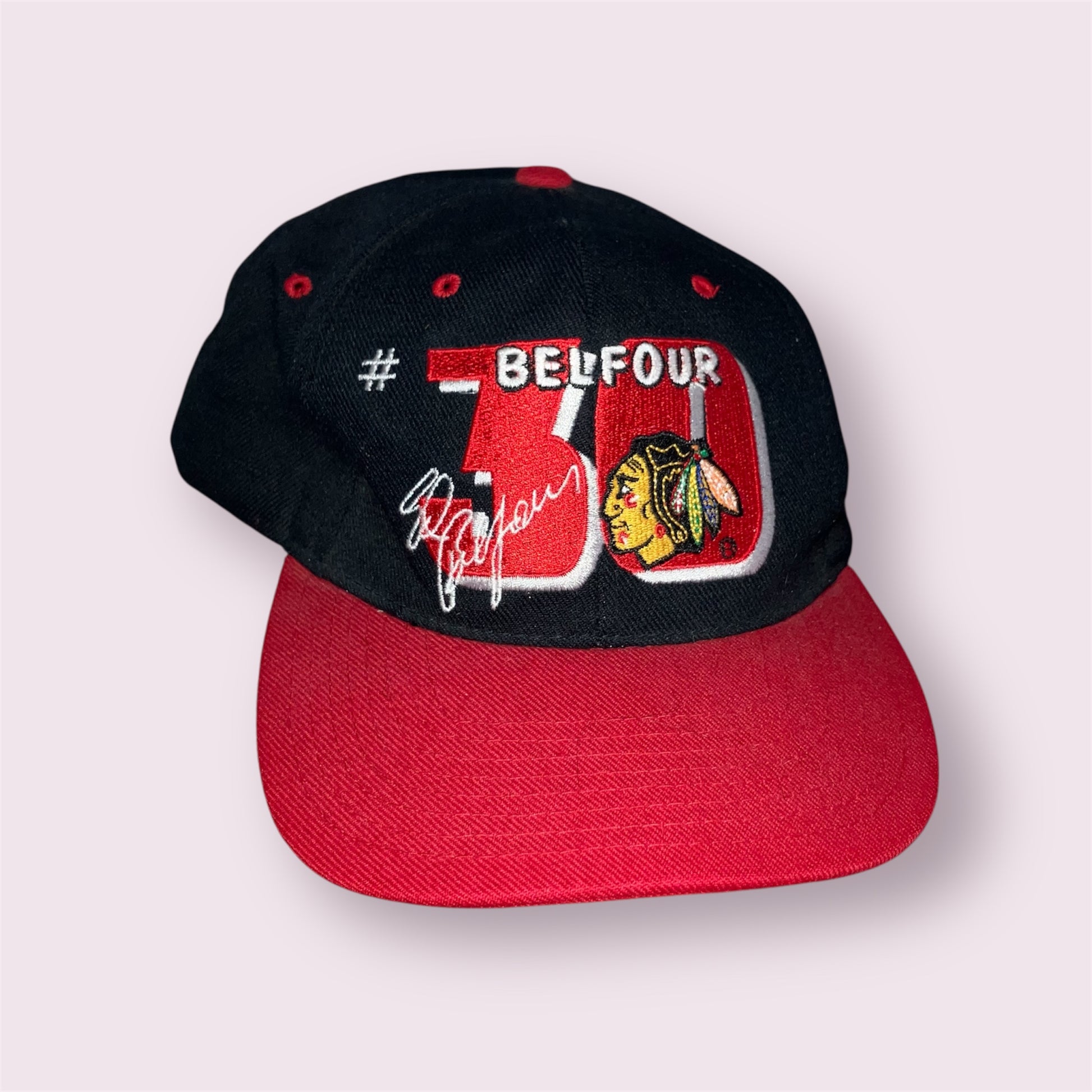 Ed Belfour Chicago Blackhawks AJD Black Snapback Hat