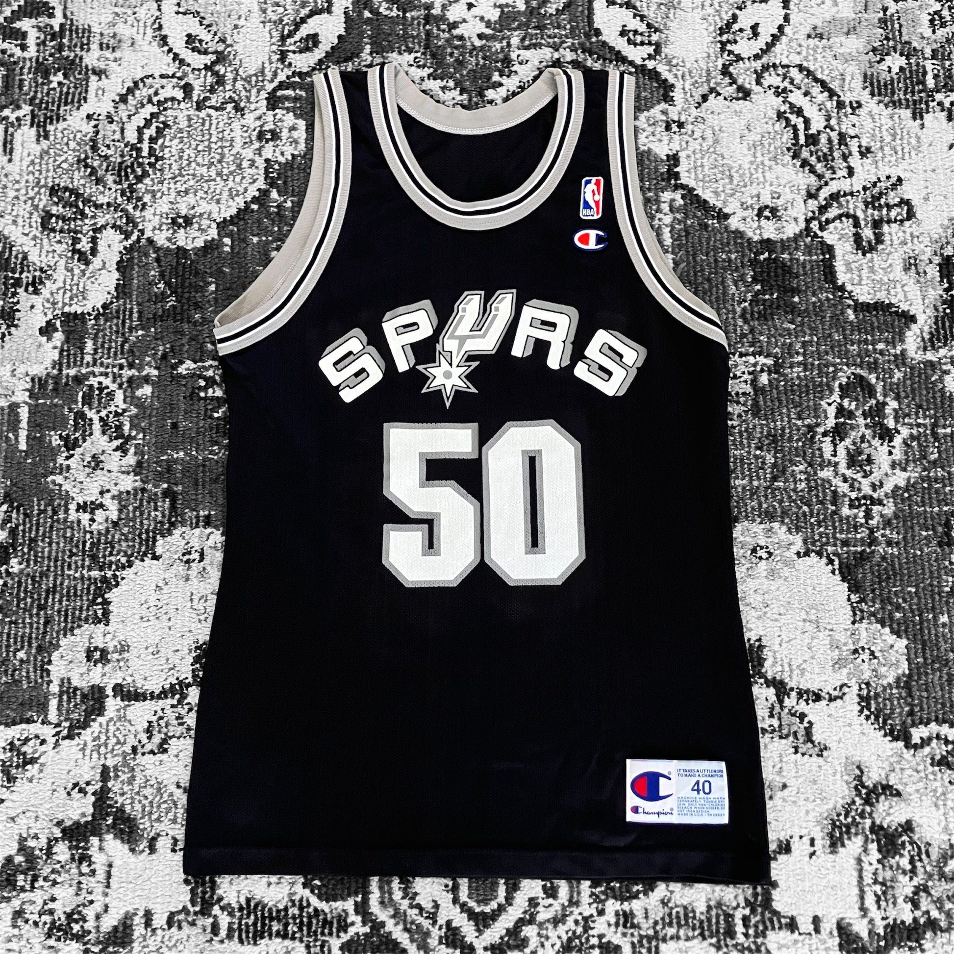 David Robinson San Antonio Spurs Black Champion Jersey 40