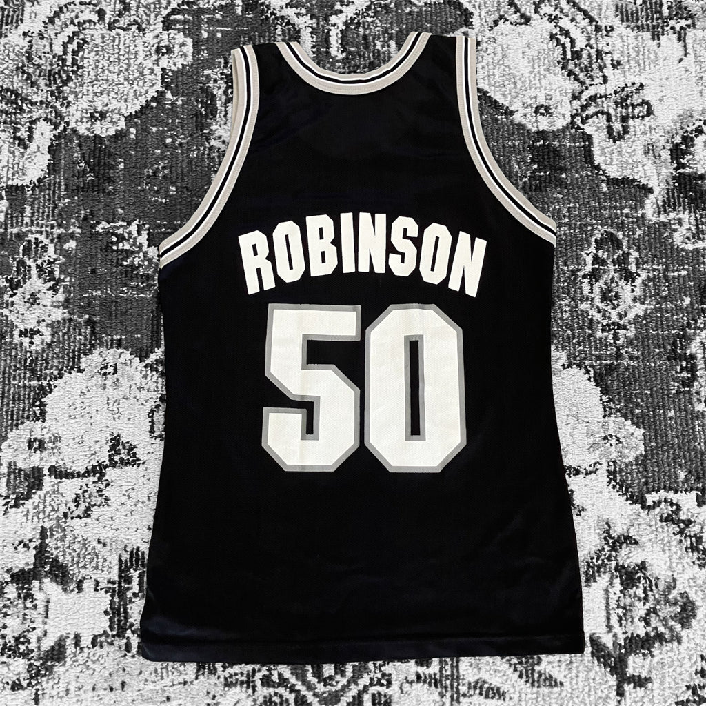 David Robinson San Antonio Spurs Black Champion Jersey 40