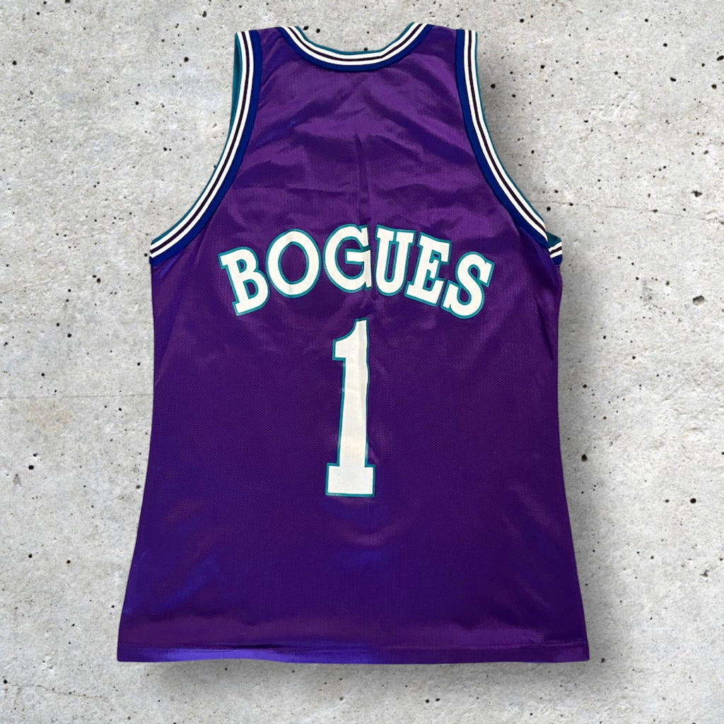 Mugsy Bogues Charlotte Hornets Purple Champion Jersey 40