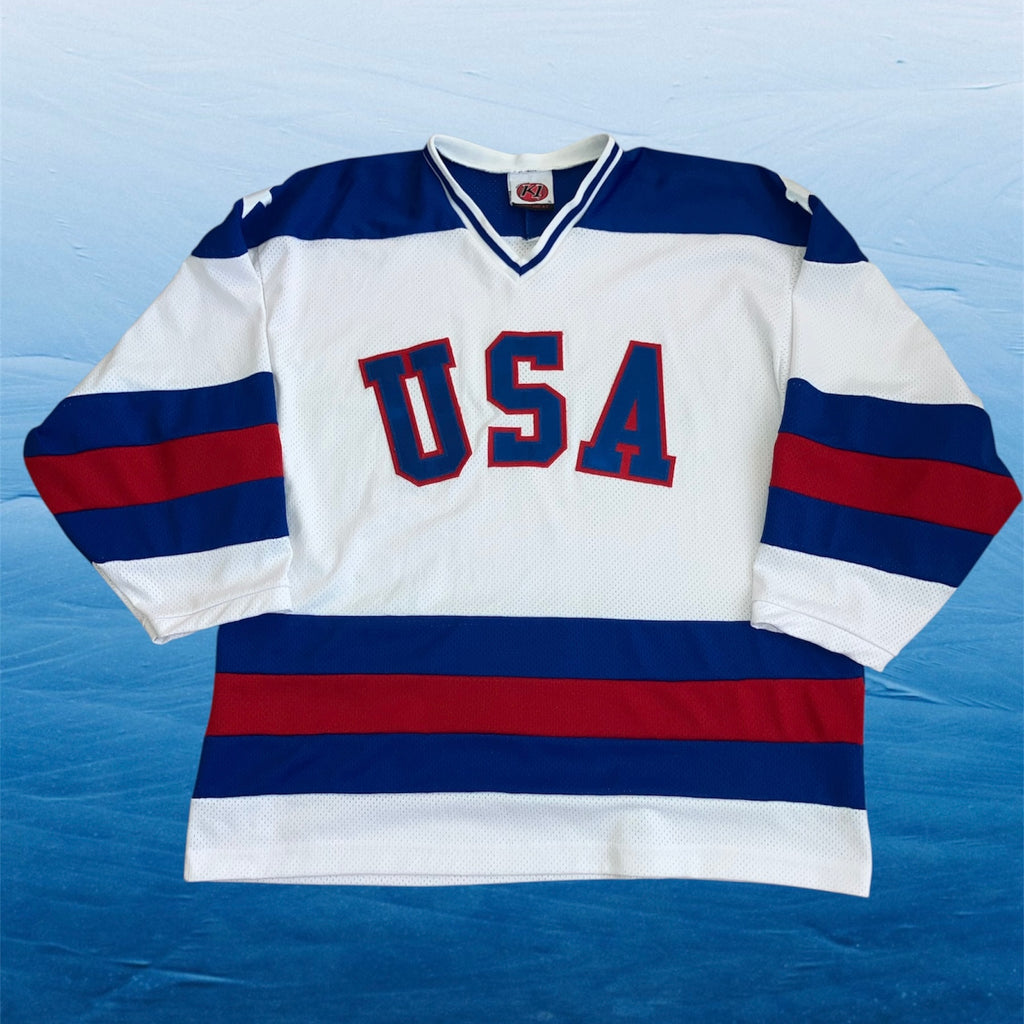 1980 USA Hockey Olympic Reissue K1 Jersey XL Blank White