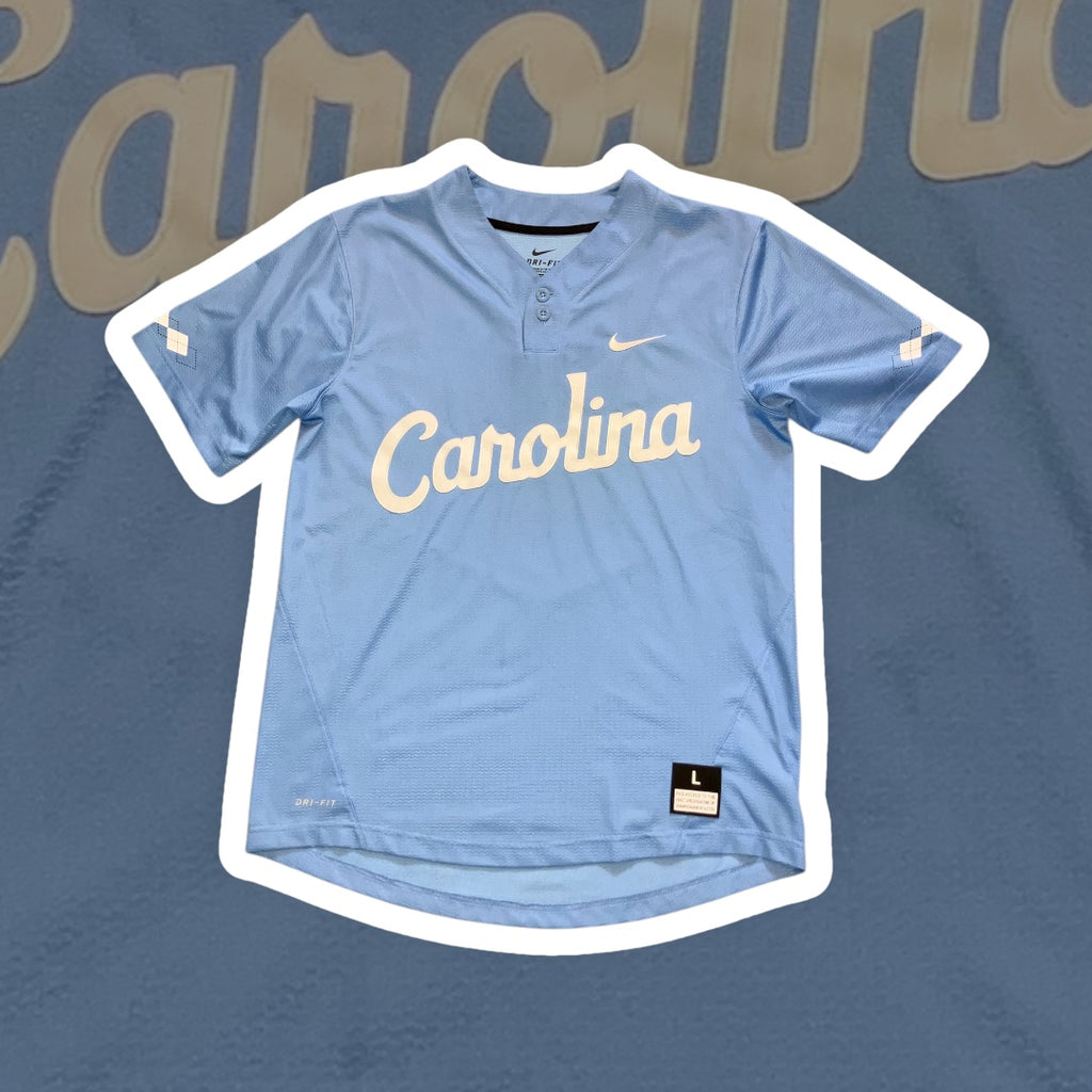 UNC Tar Heels Baseball Carolina Blue Nike Jersey Large