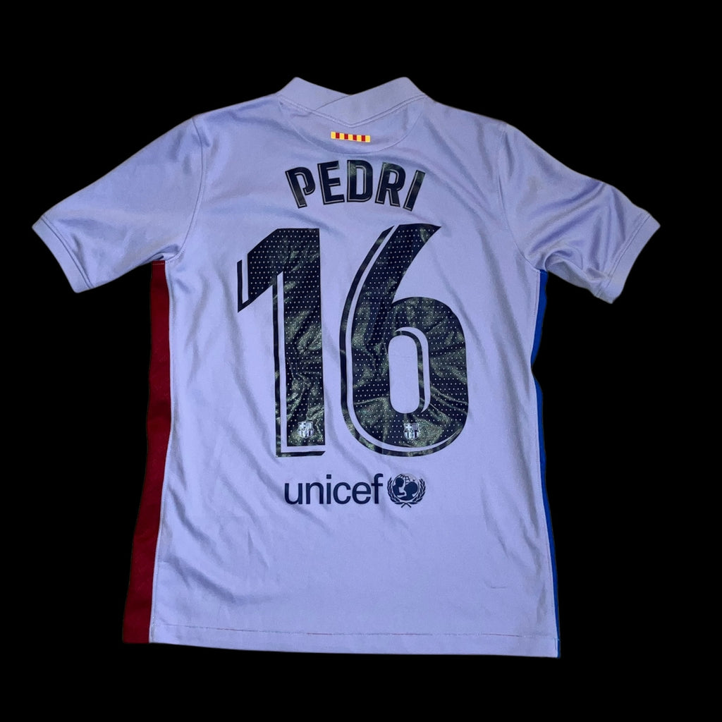 Pedri Kids 2021/22 FC Barcelona Away Purple Jersey Boys XL