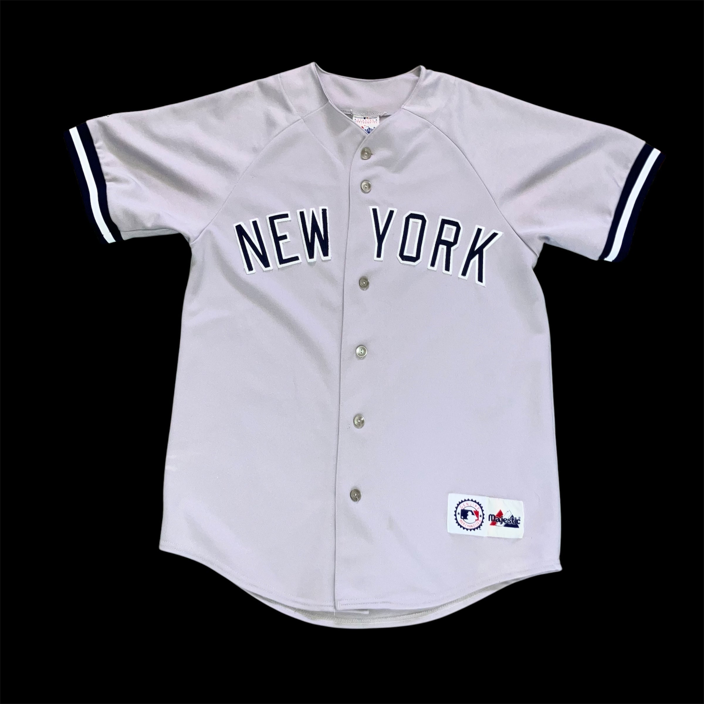 New York Yankees Gray Majestic Road Jersey Small