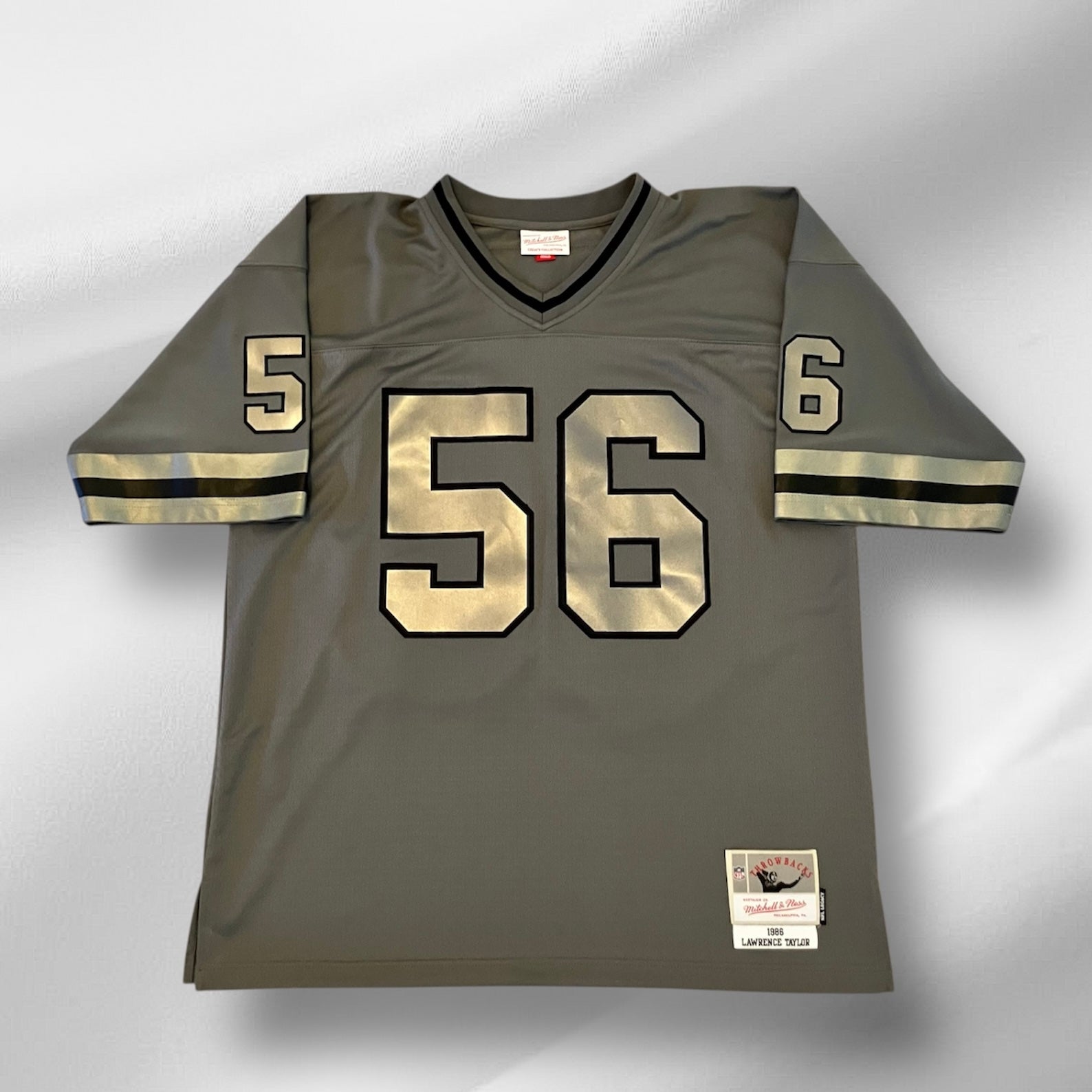 1986 Lawrence Taylor New York Giants Gray Mitchell & Ness Jersey