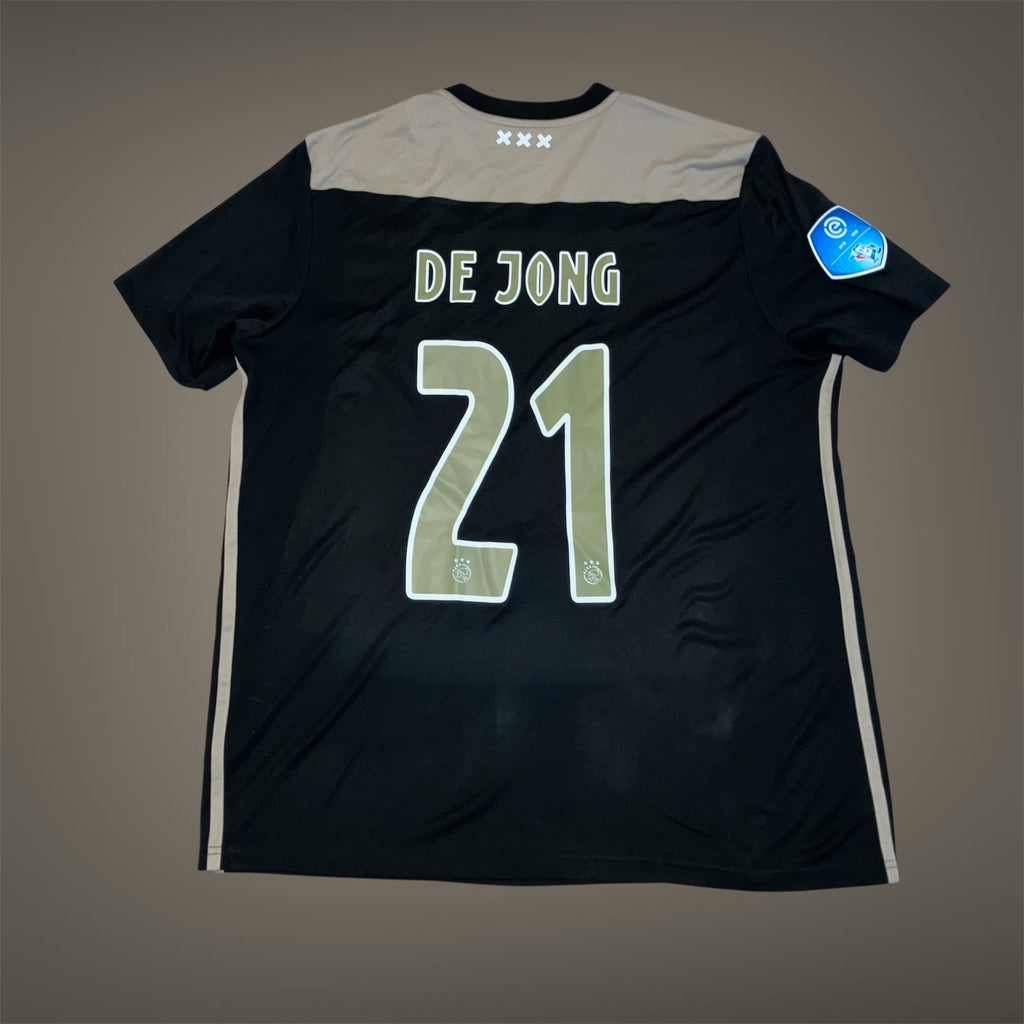 Frenkie De Jong 2018/19 AJAX Away Black adidas Jersey XL