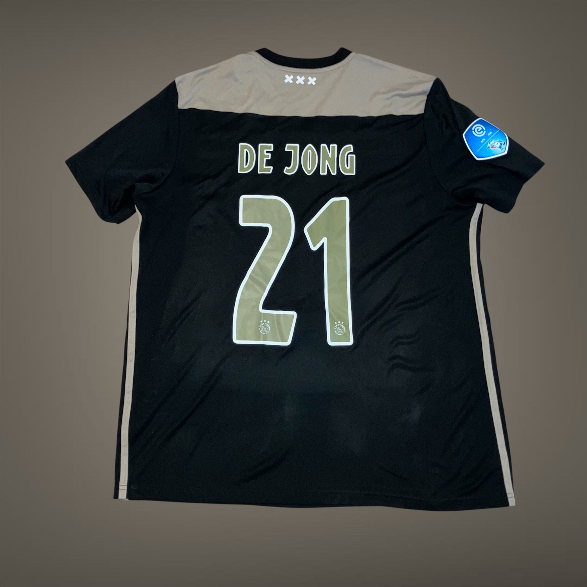 Frenkie De Jong 2018/19 AJAX Away Black adidas Jersey XL