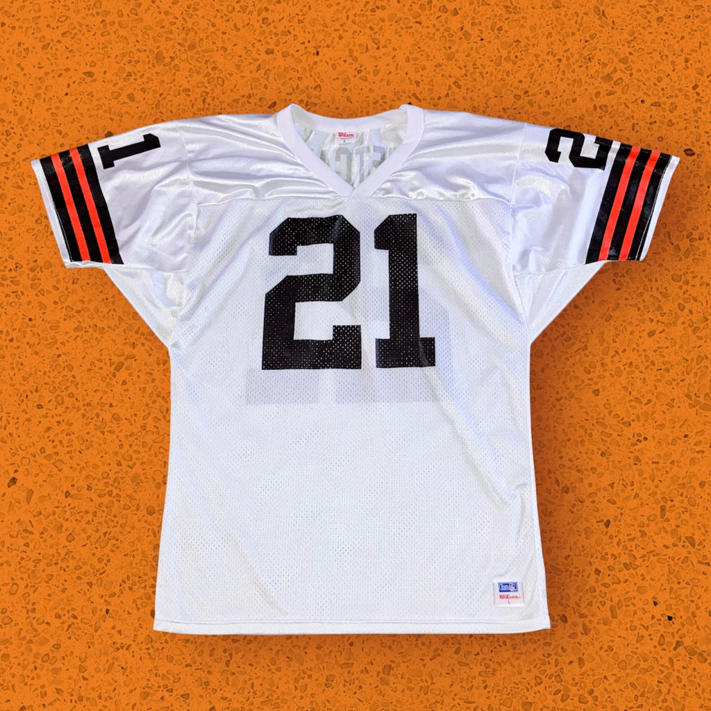 Eric Metcalf Cleveland Browns Road White Wilson Jersey Large