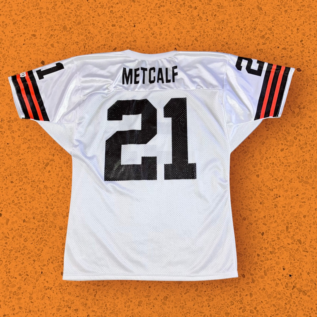 Eric Metcalf Cleveland Browns Road White Wilson Jersey Large