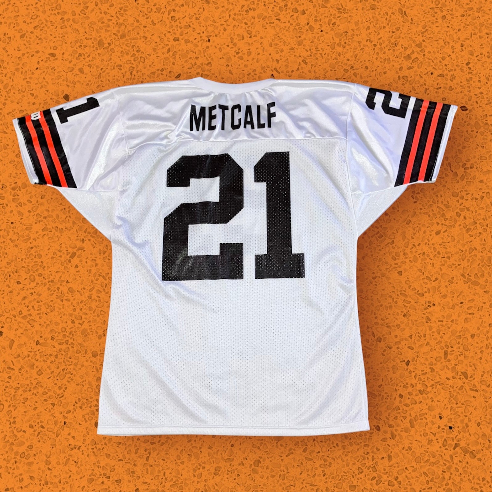 Eric Metcalf Cleveland Browns Road White Wilson Jersey Large