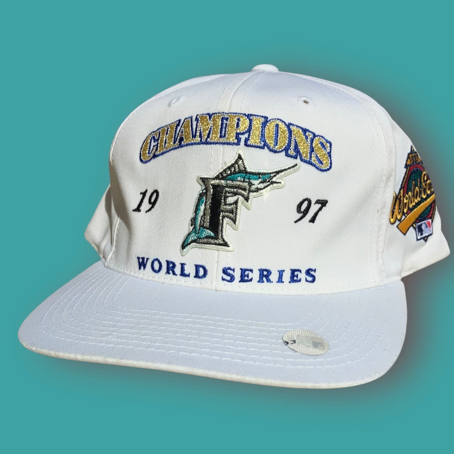 1997 Florida Marlins World Series Champions White Snapback Hat