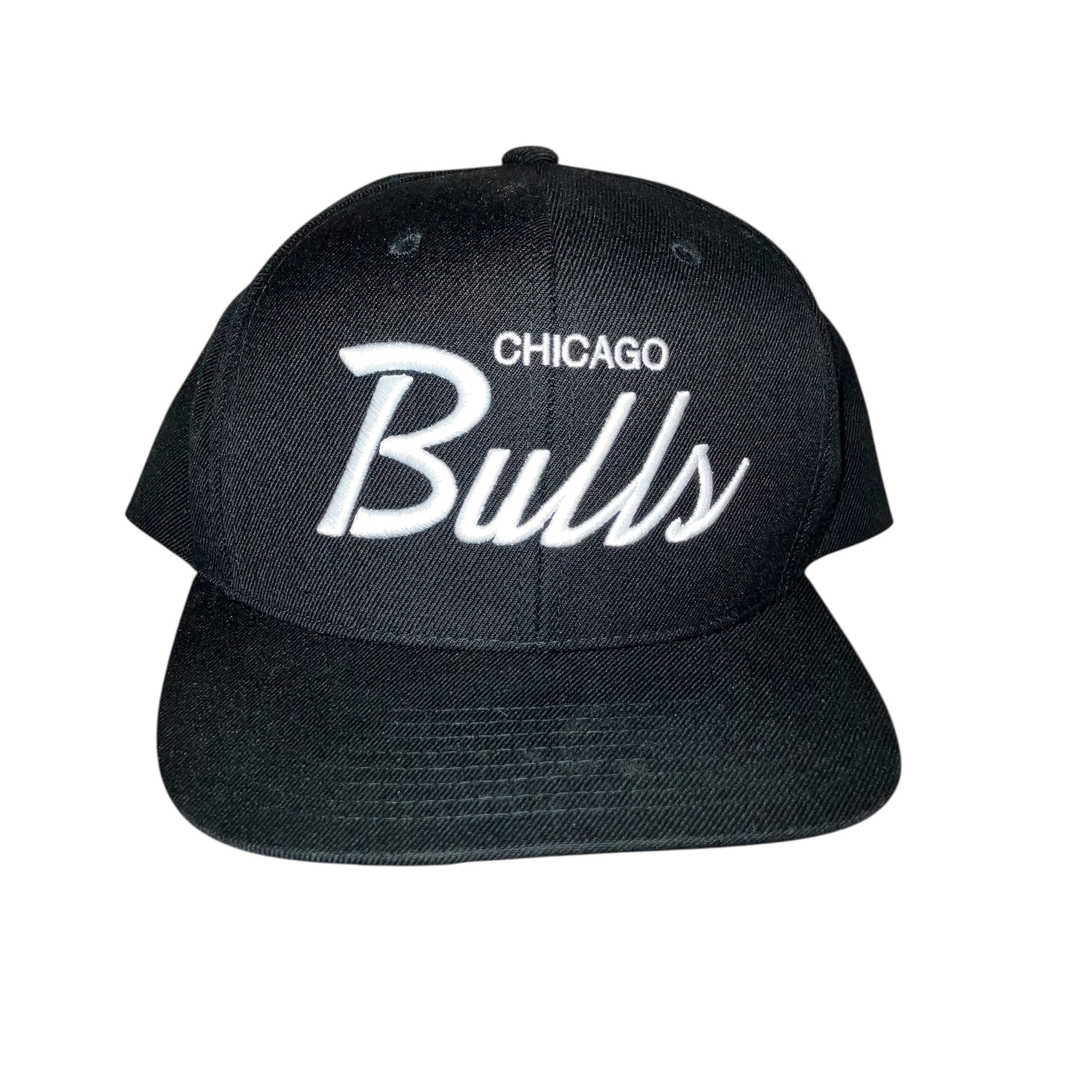 Chicago Bulls Black Script Mitchell & Ness Snapback Hat