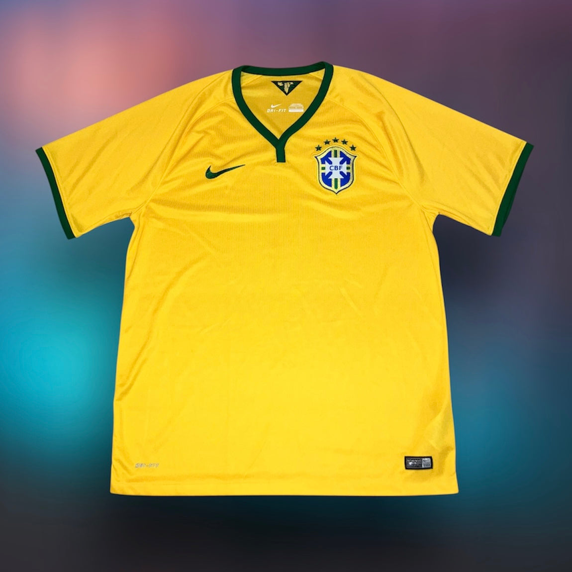 Brazil 2014 Home Yellow Nike Jersey Large