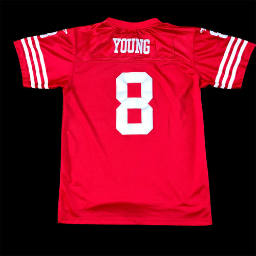 1990 Steve Young San Francisco 49ers Red Reebok Jersey Small
