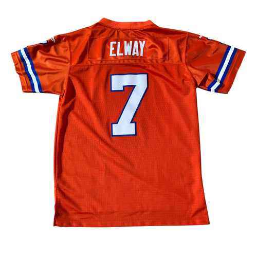 1990 John Elway Denver Broncos Orange Reebok Jersey Small