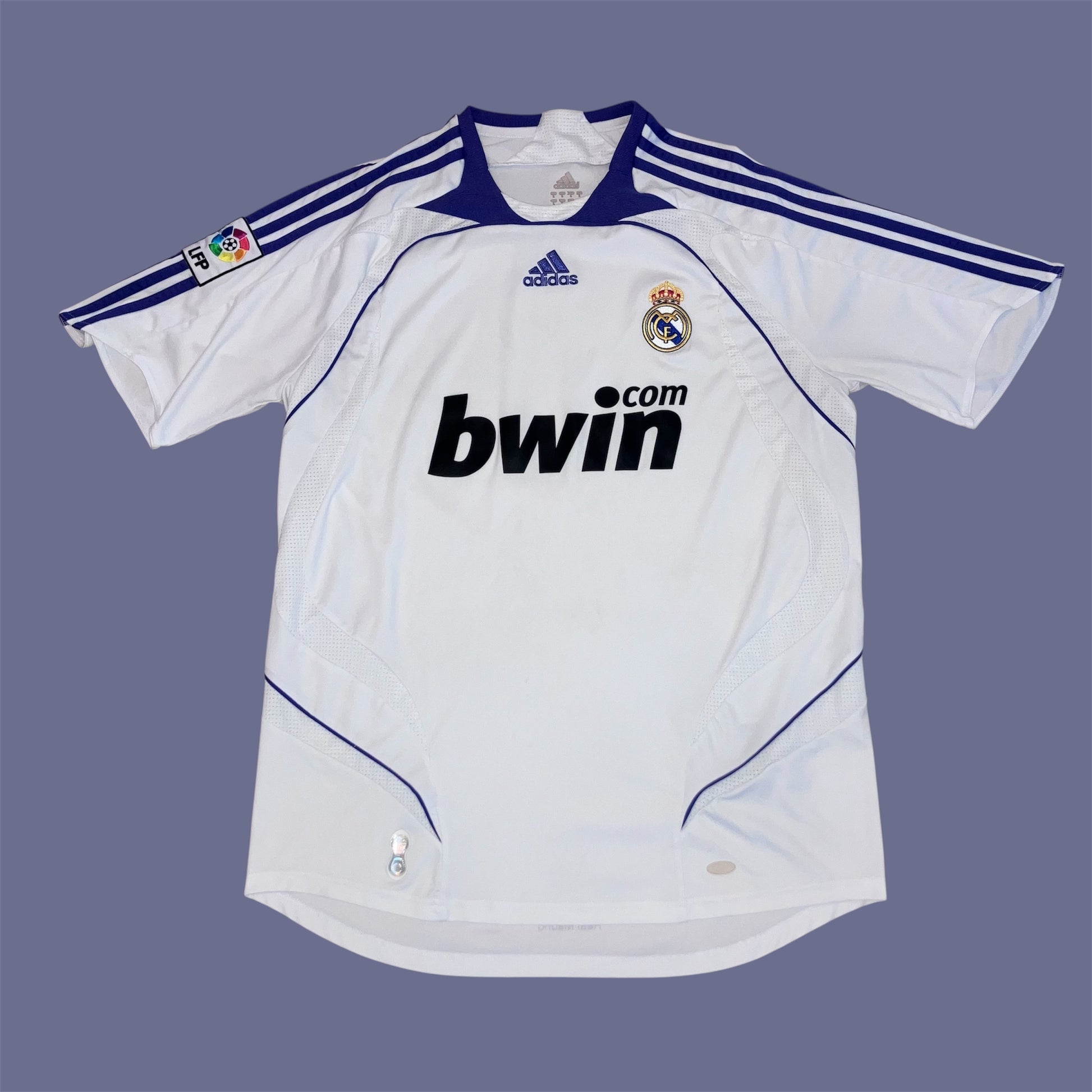 Real Madrid 2007/08 Home White adidas Jersey Large