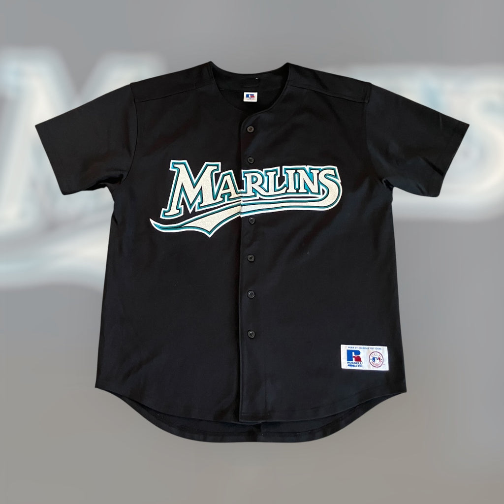 Florida Marlins Russell Athletic Black Jersey XL