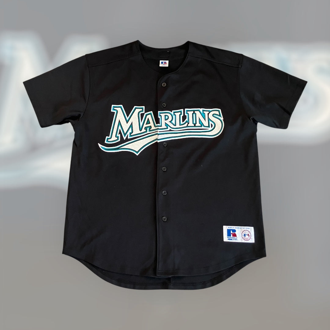 Florida Marlins Russell Athletic Black Jersey XL