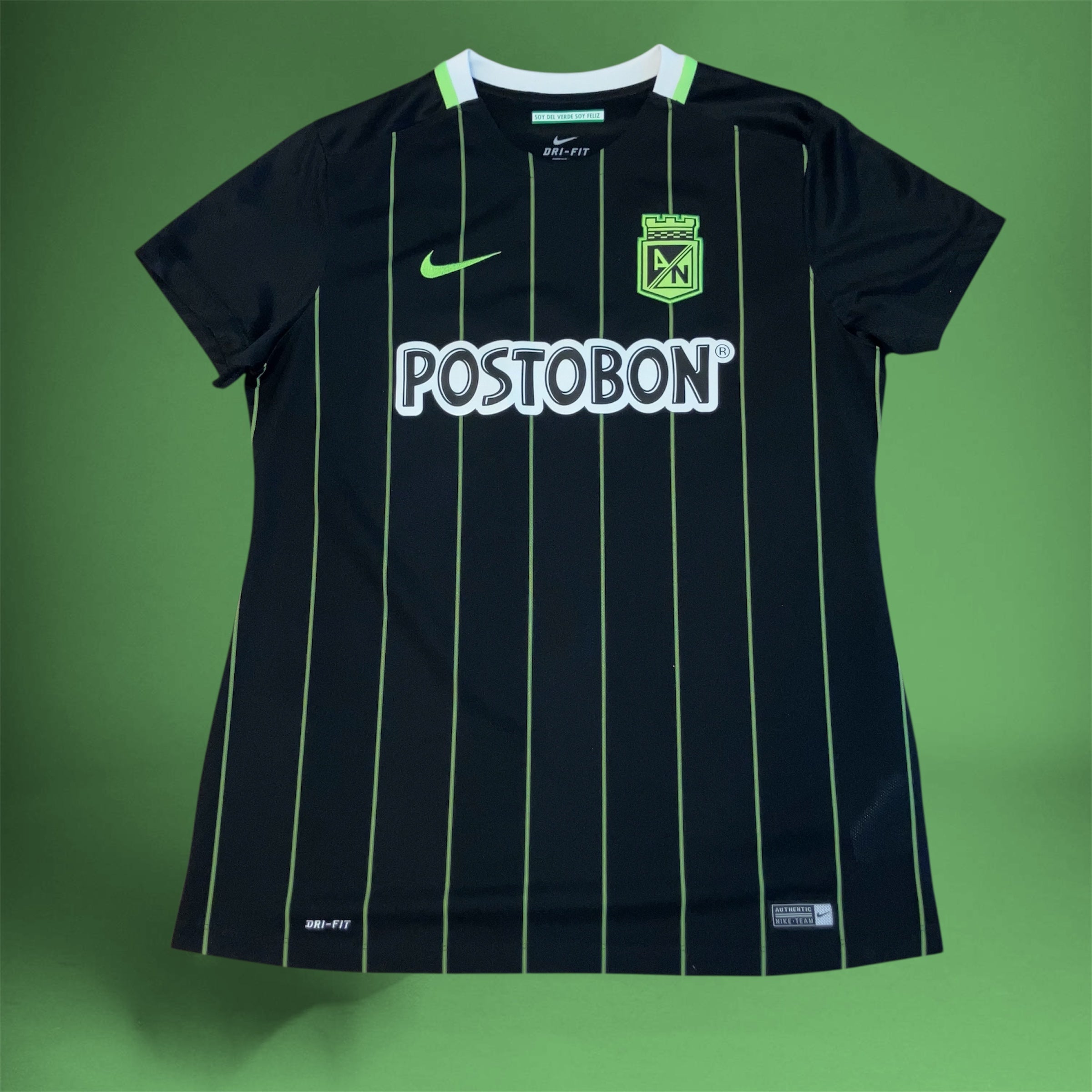 Women Atletico Nacional 2016 Away Nike Jersey Large Colombia