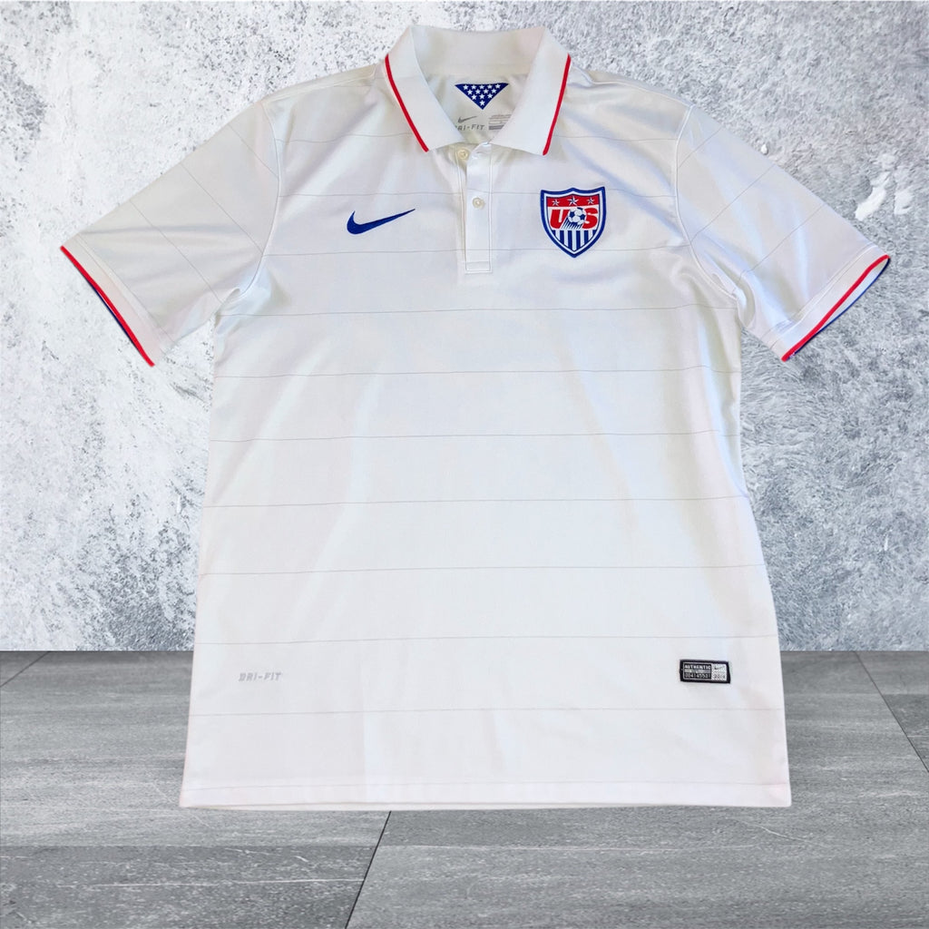 USMNT 2014 Home White Nike Jersey Large USA