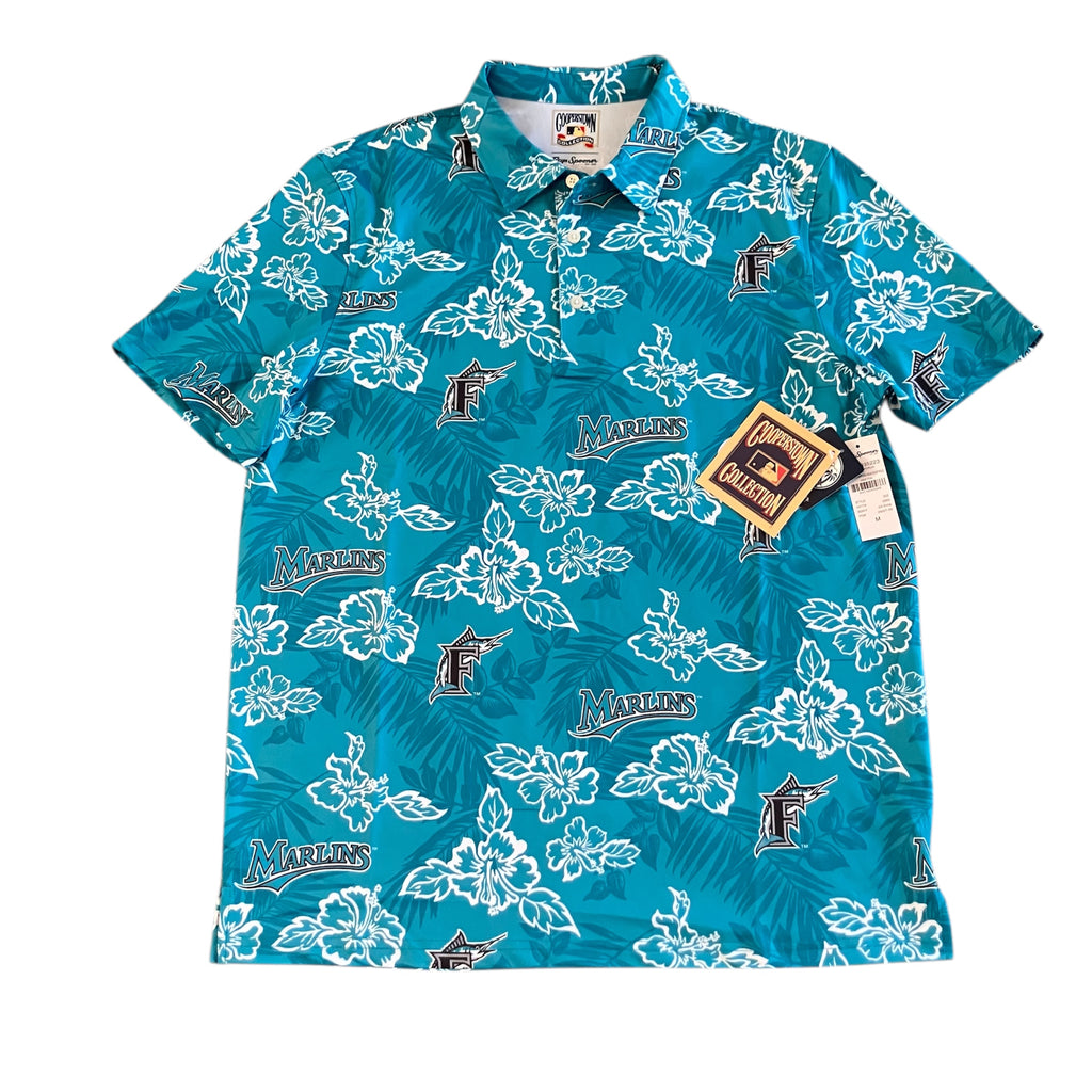 Florida Marlins NWT Reyn Spooner Teal Polo Medium