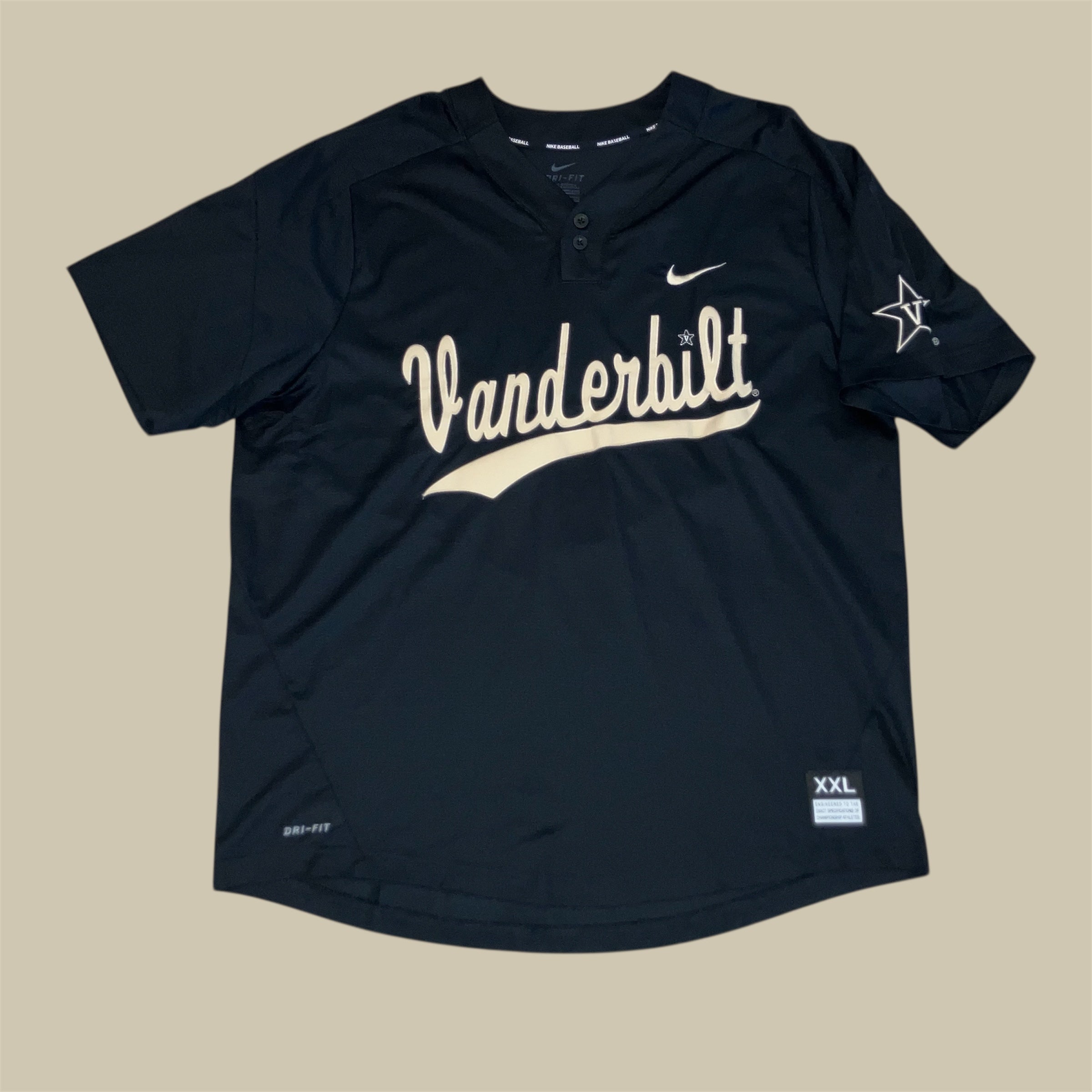 Vanderbilt Commodores Black Baseball Nike Jersey XXL